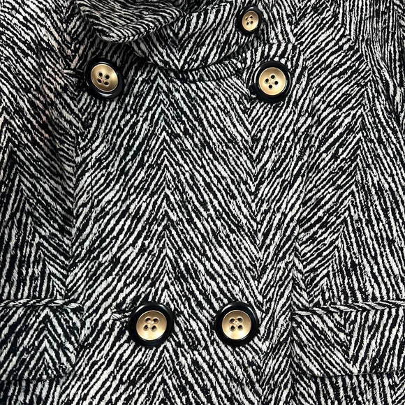 Anthro LEIFSDOTTIR Black White Animal Print
Short Double Breasted Wool Jacket - Picture 2 of 6